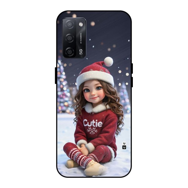 Girl In Snow Metal Back Case for Oppo A53s 5G