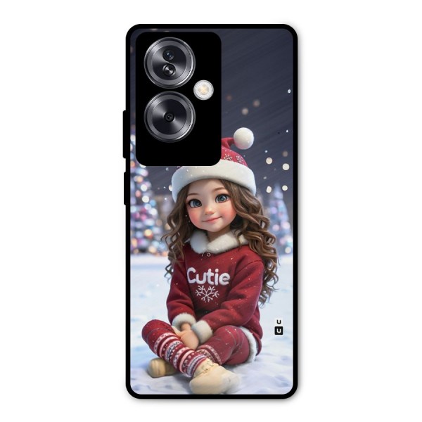 Girl In Snow Metal Back Case for Oppo A79 5G