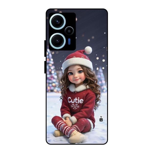 Girl In Snow Metal Back Case for Poco F5