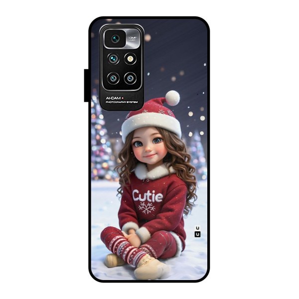 Girl In Snow Metal Back Case for Redmi 10 Prime