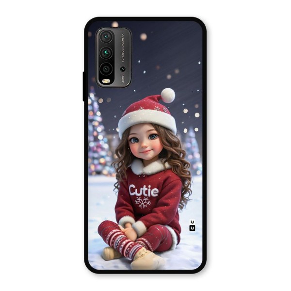 Girl In Snow Metal Back Case for Redmi 9 Power