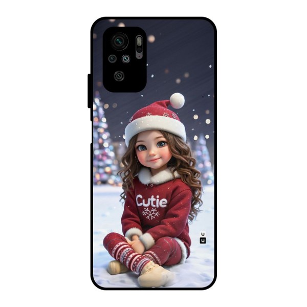 Girl In Snow Metal Back Case for Redmi Note 10