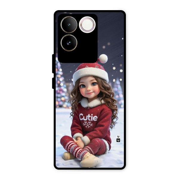 Girl In Snow Metal Back Case for Vivo T2 Pro