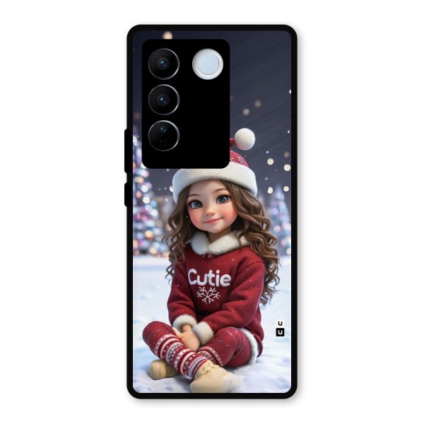 Girl In Snow Metal Back Case for Vivo V27 Pro