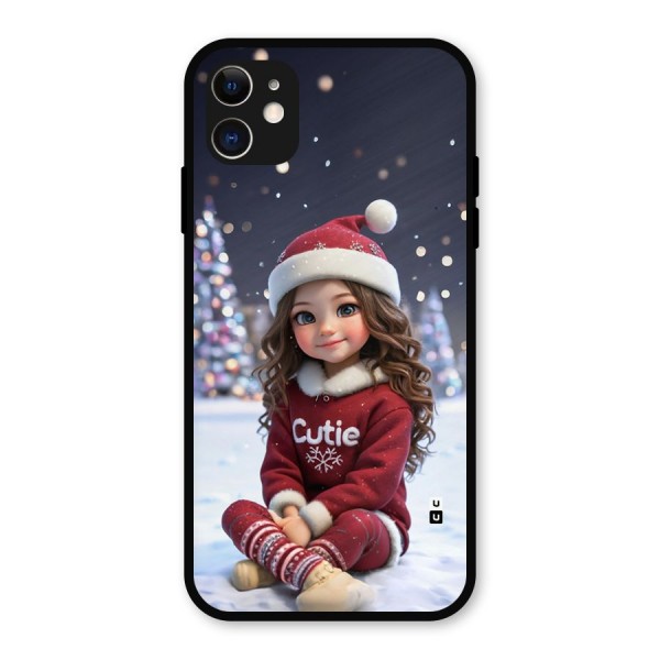 Girl In Snow Metal Back Case for iPhone 11