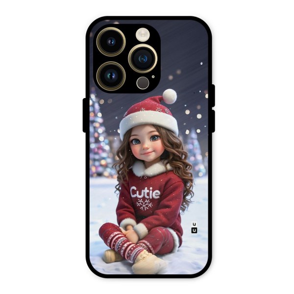 Girl In Snow Metal Back Case for iPhone 14 Pro