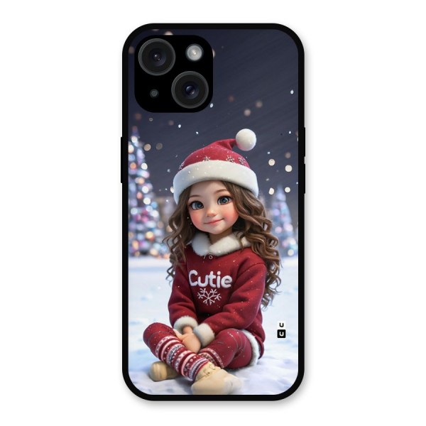 Girl In Snow Metal Back Case for iPhone 15