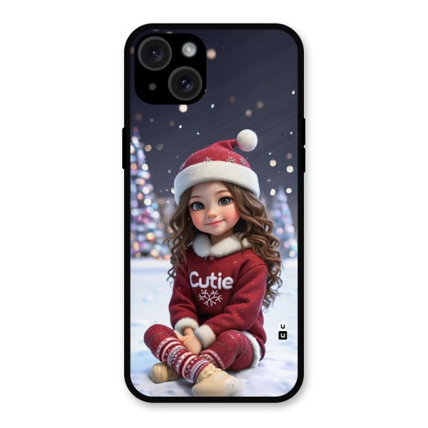 Girl In Snow Metal Back Case for iPhone 15 Plus