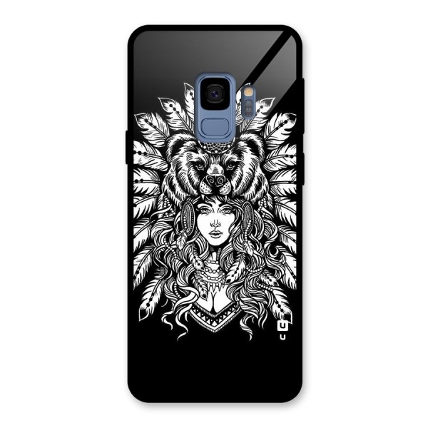 Girl Pattern Art Glass Back Case for Galaxy S9