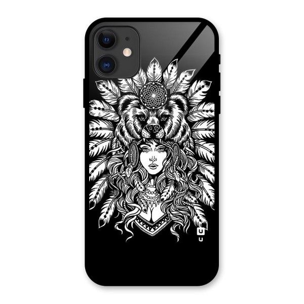 Girl Pattern Art Glass Back Case for iPhone 11