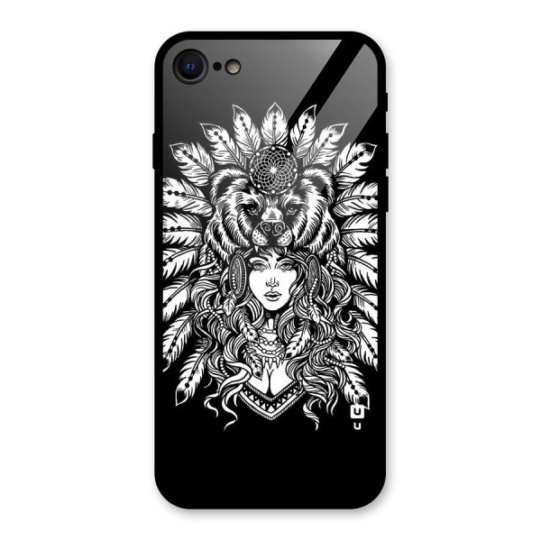 Girl Pattern Art Glass Back Case for iPhone 8