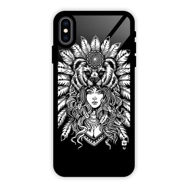 Girl Pattern Art Glass Back Case for iPhone XS Max