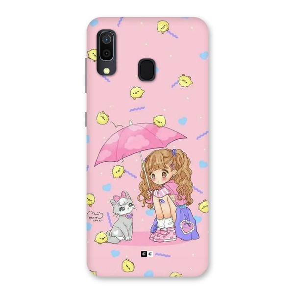 Girl With Cat Back Case for Galaxy A30