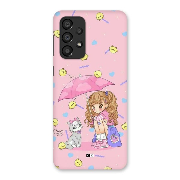 Girl With Cat Back Case for Galaxy A33 5G