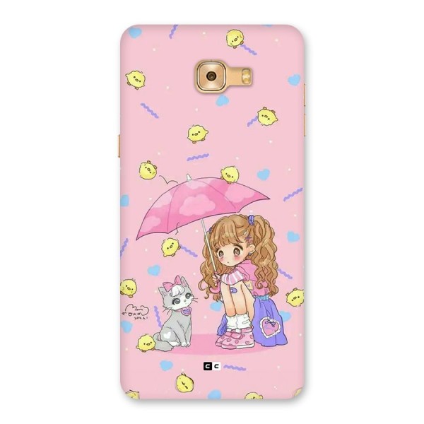 Girl With Cat Back Case for Galaxy C9 Pro