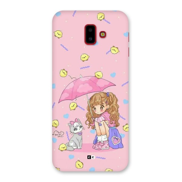 Girl With Cat Back Case for Galaxy J6 Plus