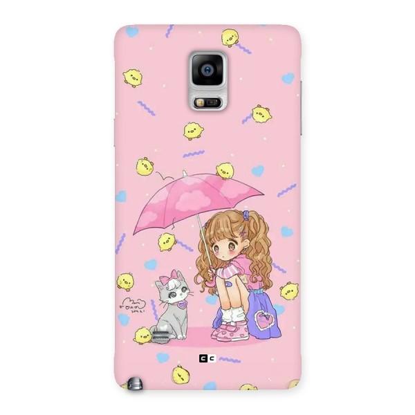 Girl With Cat Back Case for Galaxy Note 4