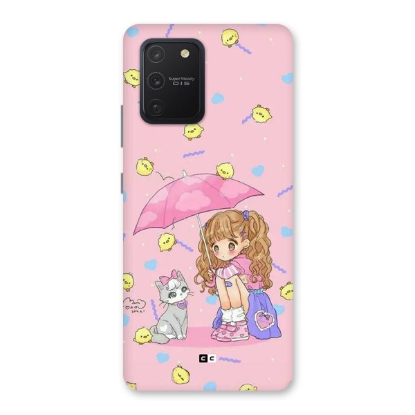 Girl With Cat Back Case for Galaxy S10 Lite