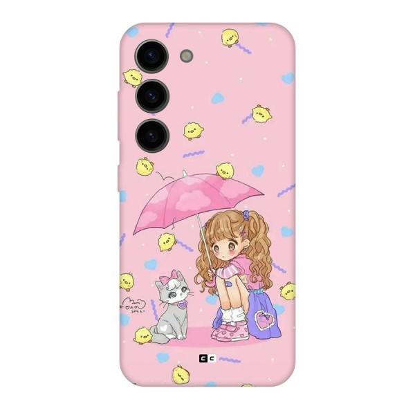 Girl With Cat Back Case for Galaxy S23