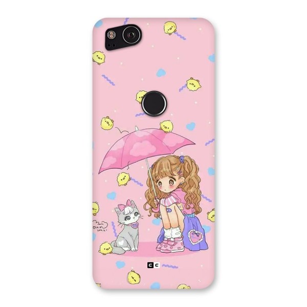 Girl With Cat Back Case for Google Pixel 2