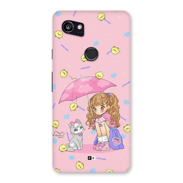 Girl With Cat Back Case for Google Pixel 2 XL