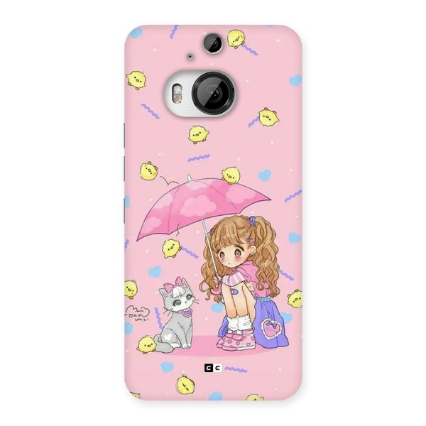 Girl With Cat Back Case for HTC One M9 Plus