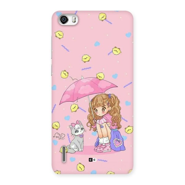 Girl With Cat Back Case for Honor 6