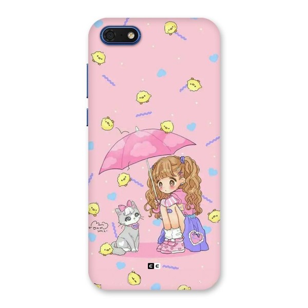 Girl With Cat Back Case for Honor 7s