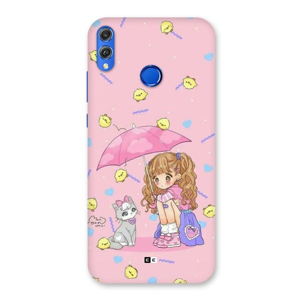 Girl With Cat Back Case for Honor 8X