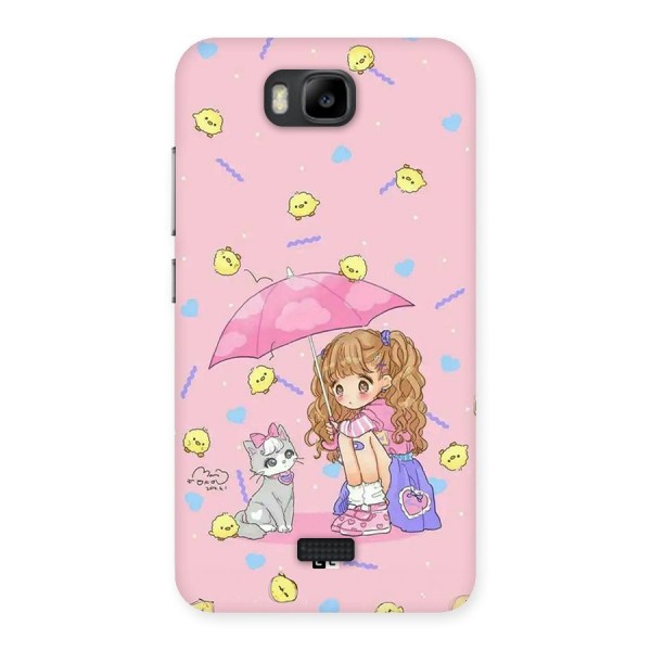 Girl With Cat Back Case for Honor Bee