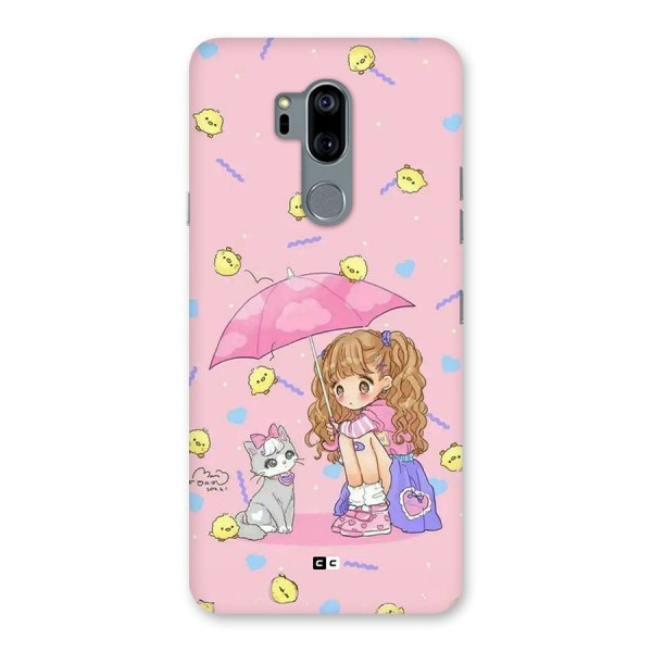 Girl With Cat Back Case for LG G7