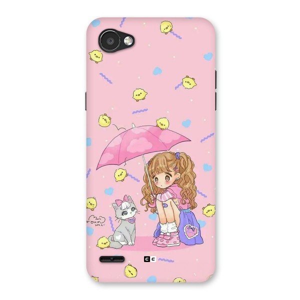 Girl With Cat Back Case for LG Q6