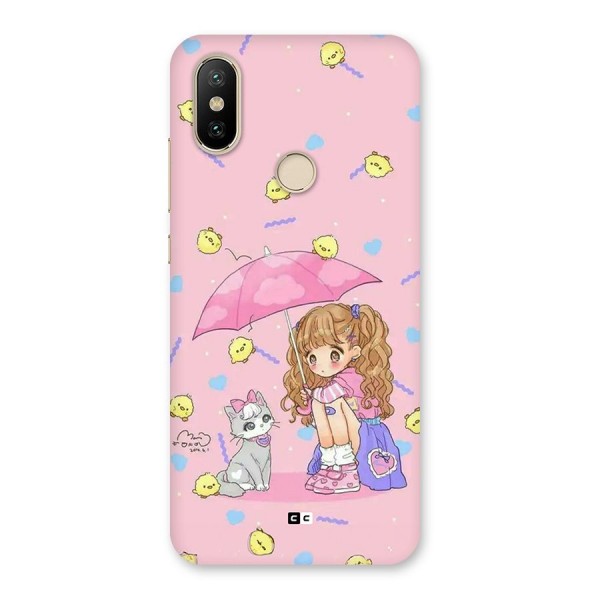 Girl With Cat Back Case for Mi A2