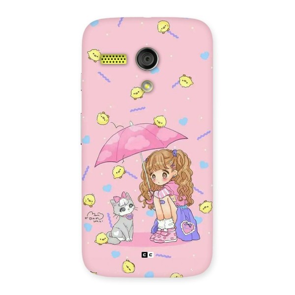 Girl With Cat Back Case for Moto G