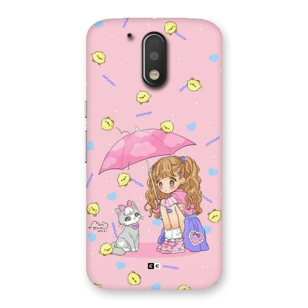 Girl With Cat Back Case for Moto G4