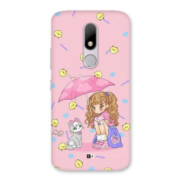 Girl With Cat Back Case for Moto M