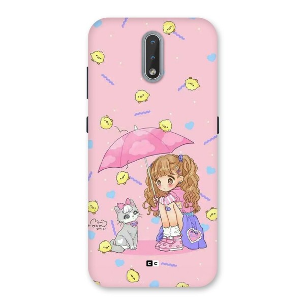 Girl With Cat Back Case for Nokia 2.3