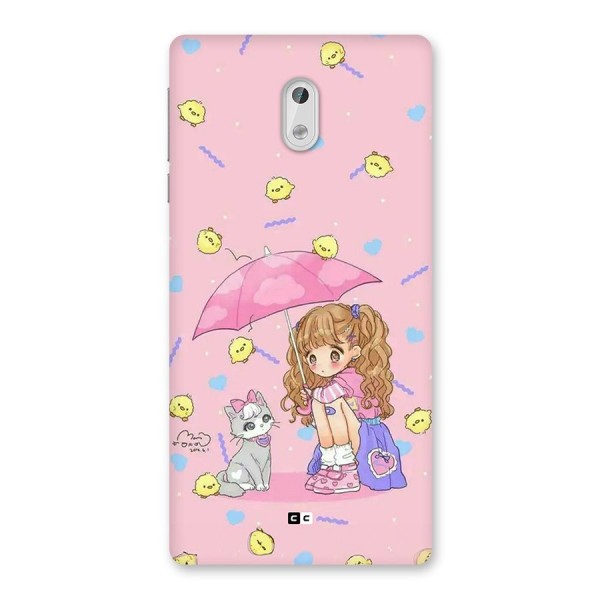 Girl With Cat Back Case for Nokia 3