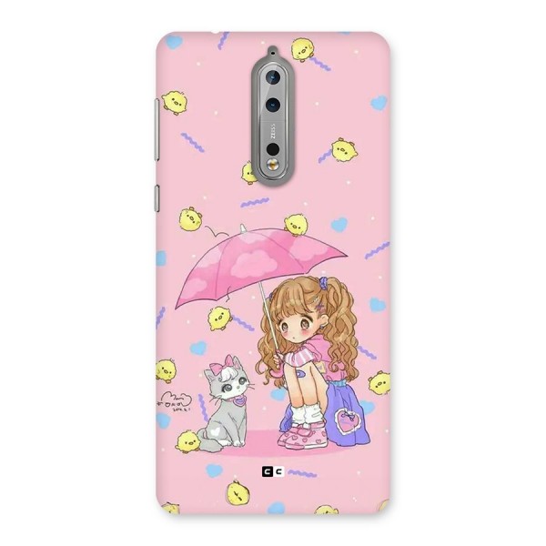 Girl With Cat Back Case for Nokia 8