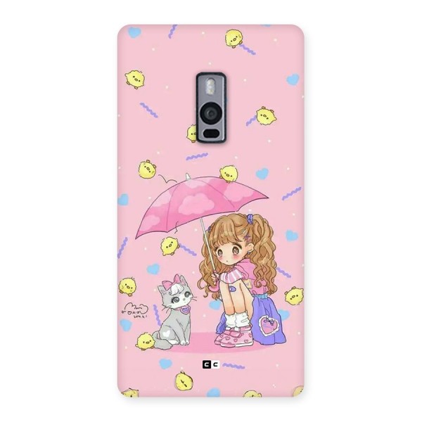 Girl With Cat Back Case for OnePlus 2