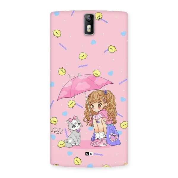 Girl With Cat Back Case for OnePlus One