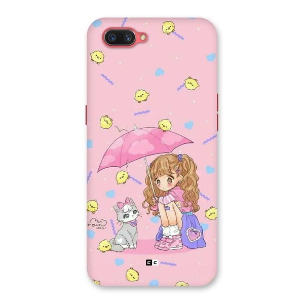 Girl With Cat Back Case for Oppo A3s