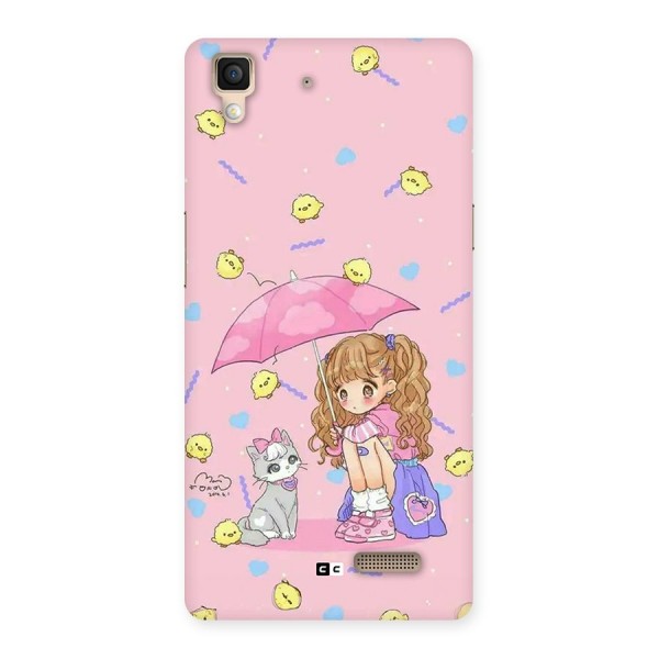 Girl With Cat Back Case for Oppo R7