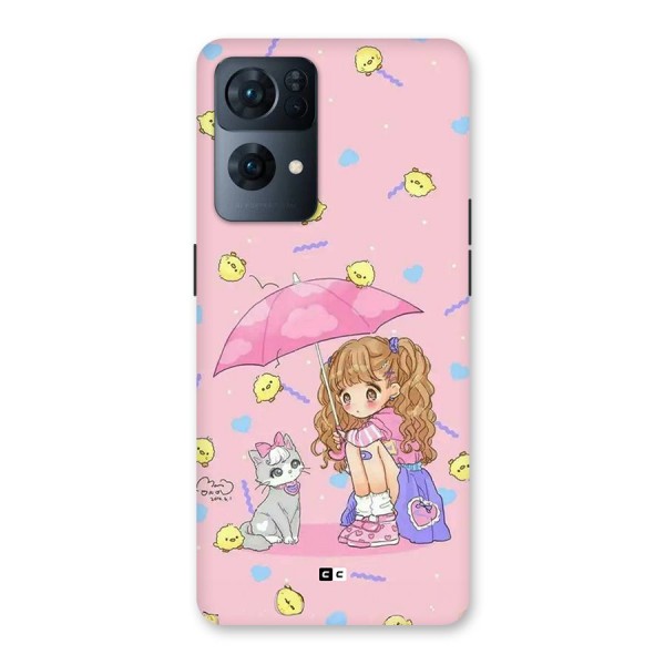 Girl With Cat Back Case for Oppo Reno7 Pro 5G