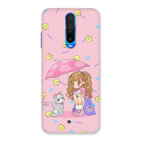 Girl With Cat Back Case for Poco X2