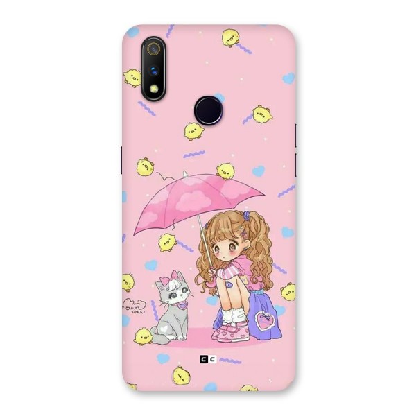 Girl With Cat Back Case for Realme 3 Pro