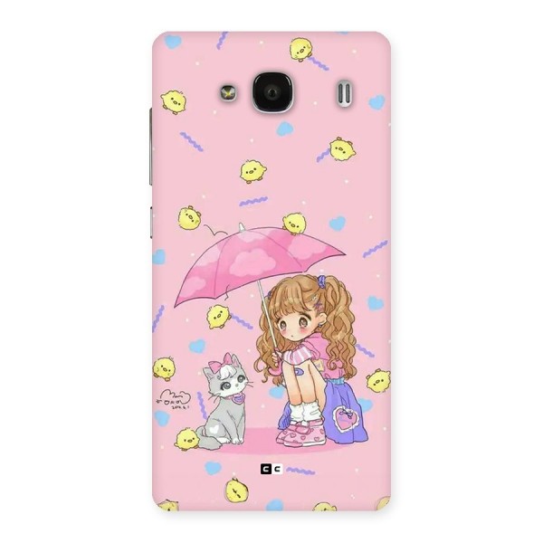 Girl With Cat Back Case for Redmi 2s