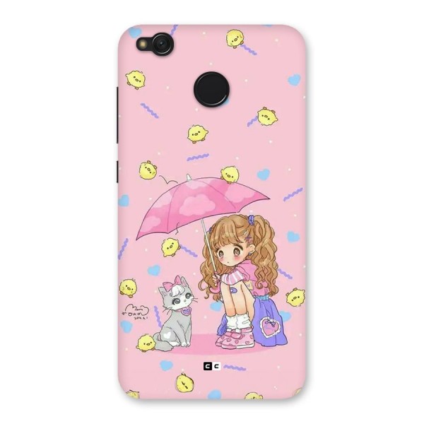 Girl With Cat Back Case for Redmi 4