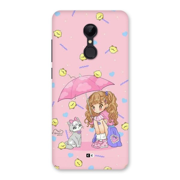 Girl With Cat Back Case for Redmi 5