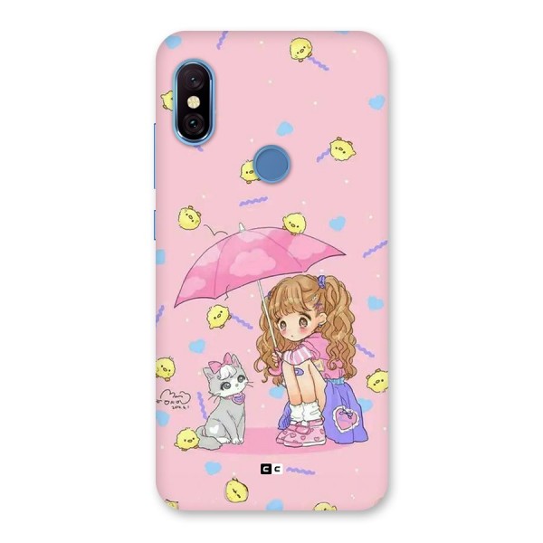 Girl With Cat Back Case for Redmi Note 6 Pro